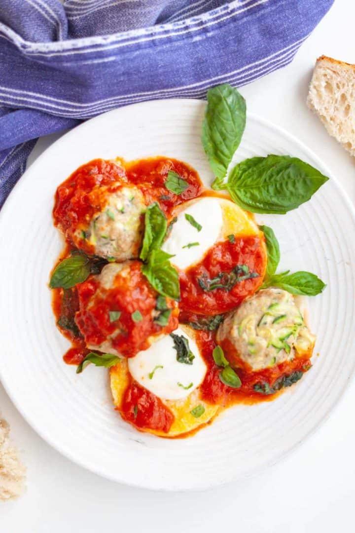 Baked Turkey Meatballs Made with Grated Zucchini