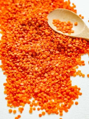 uncooked red lentils