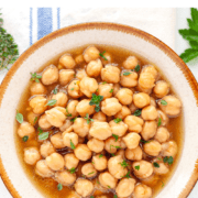 bowl of cooked garbanzo beans