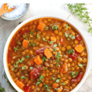 bowl of lentil soup