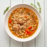 bowl of beef and barley stew