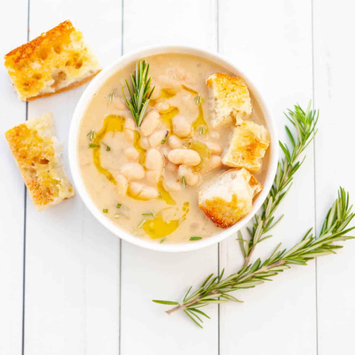 Instant Pot White Bean Soup Recipe - Kitchen Skip