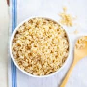 cooked brown rice and quinoa