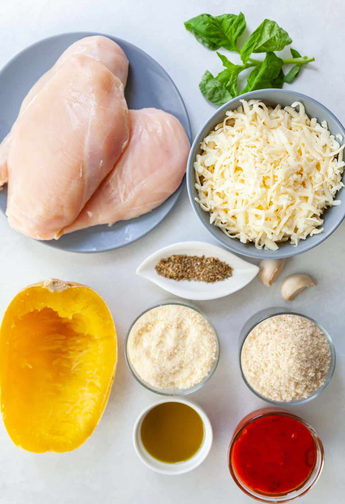 ingredients for spaghetti squash chicken parm