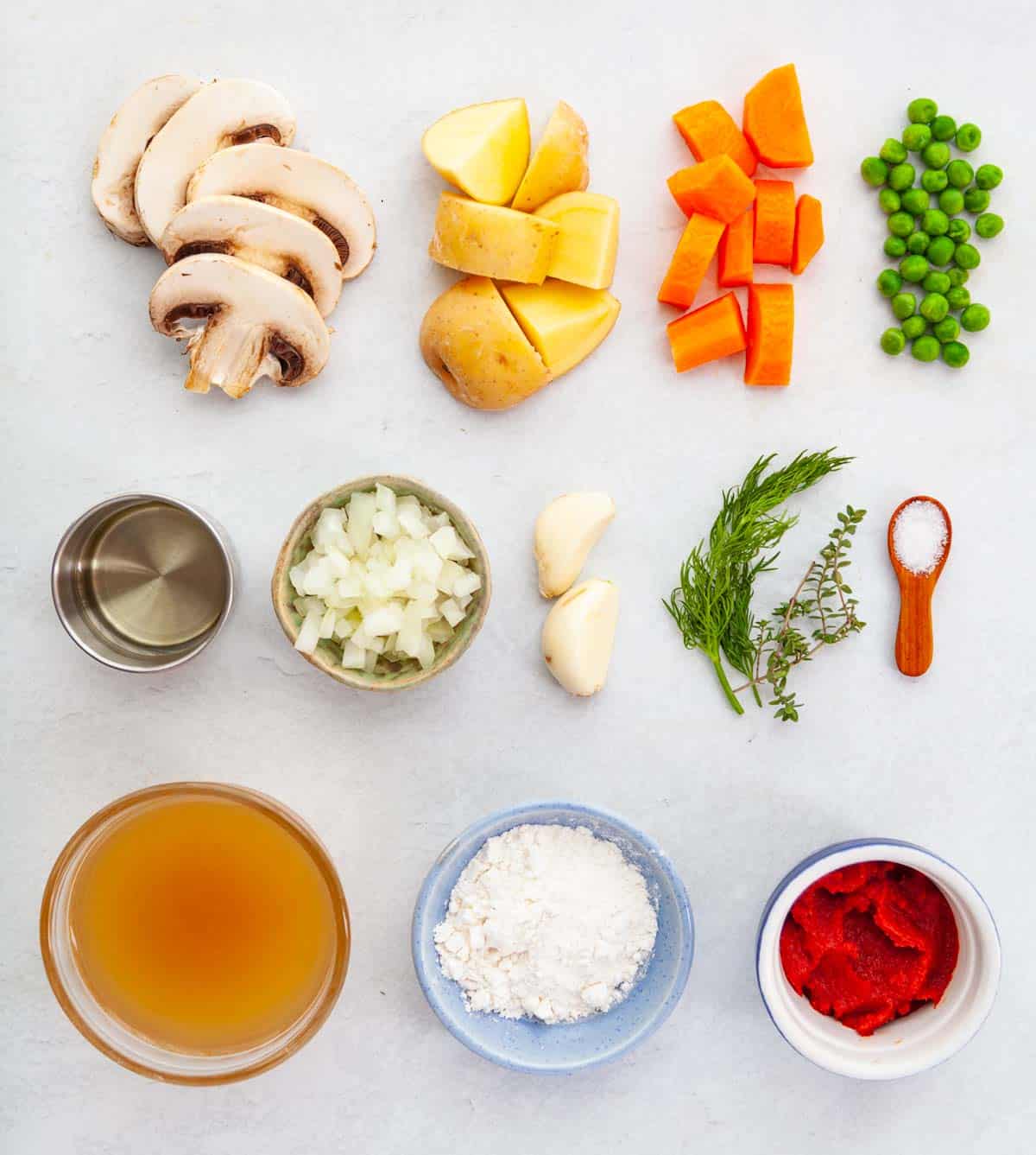 ingredients for vegetable stew