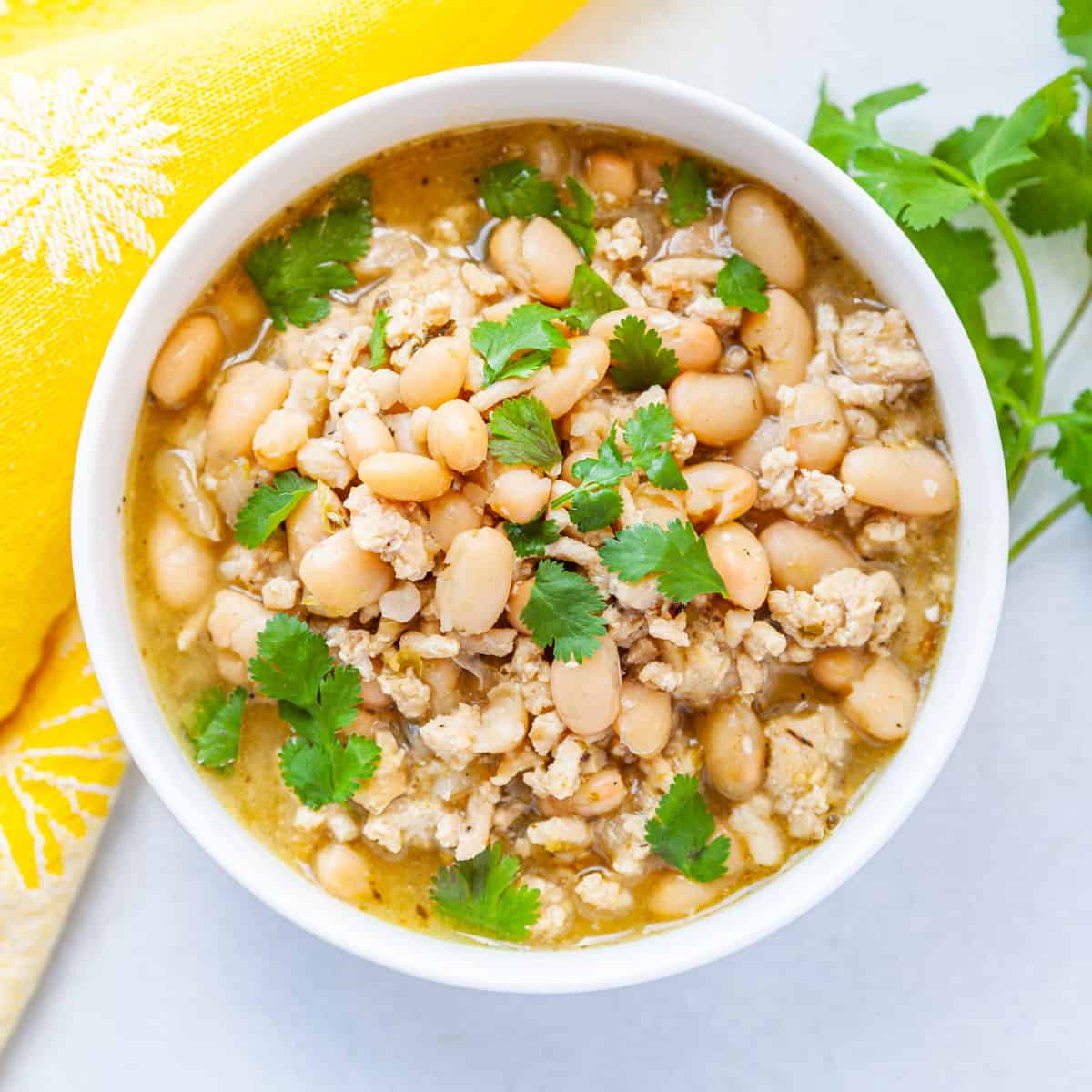 Easy White Bean Turkey Chili Verde l Panning The Globe