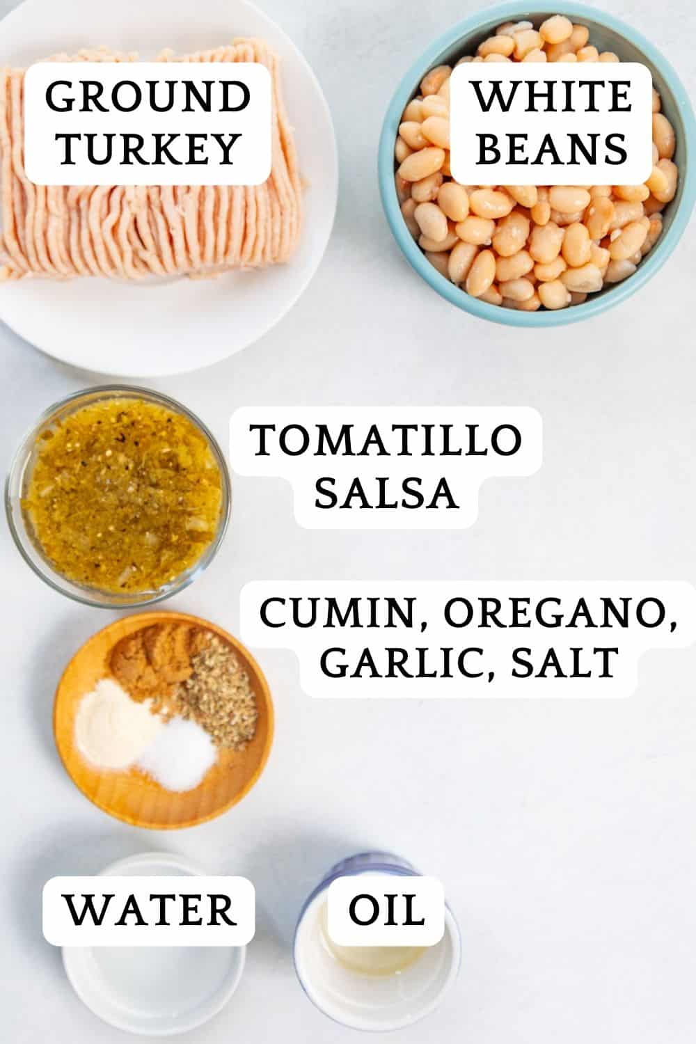 ingredients for tomatillo turkey chili