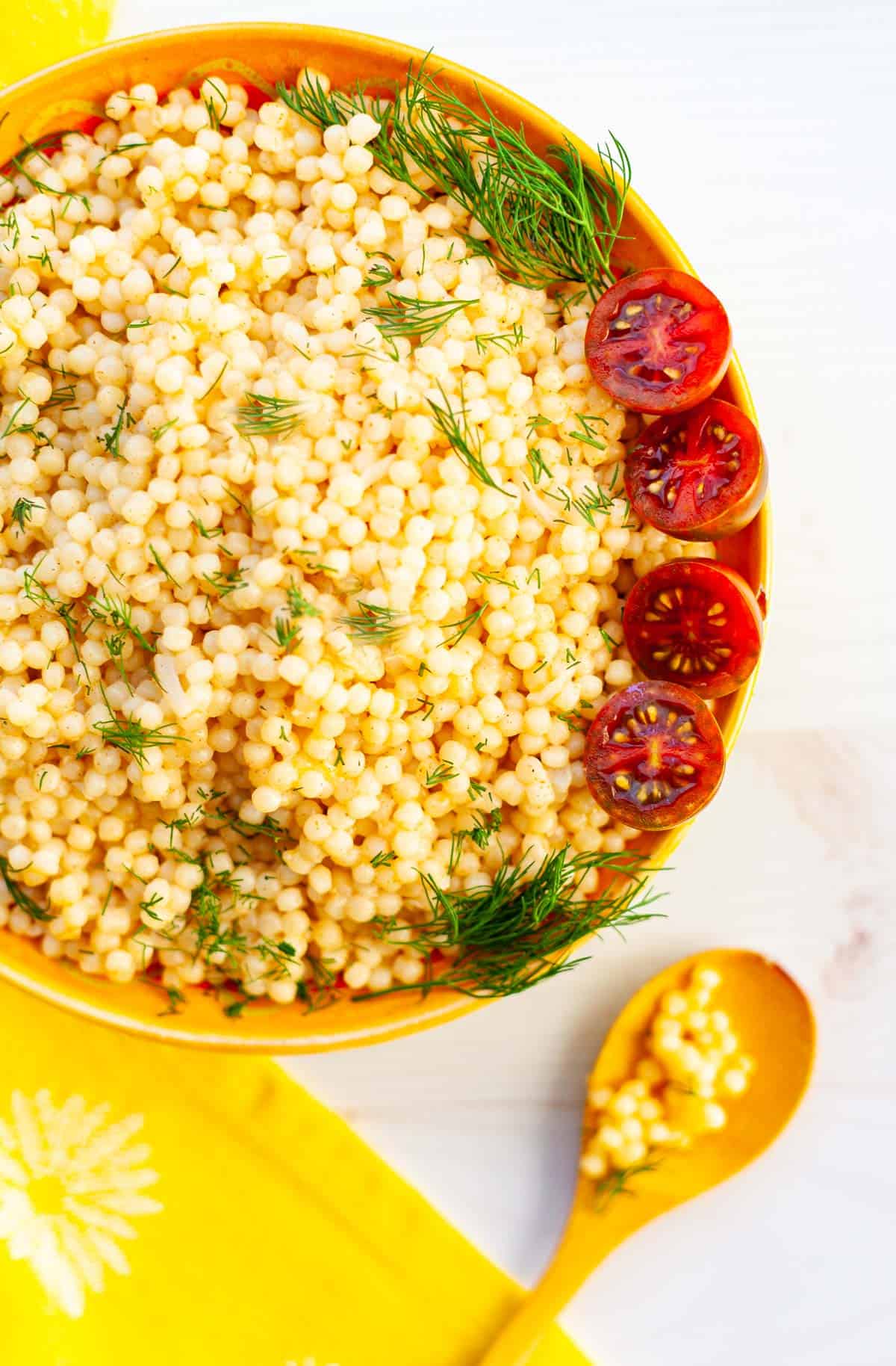 bowl of pearl couscous