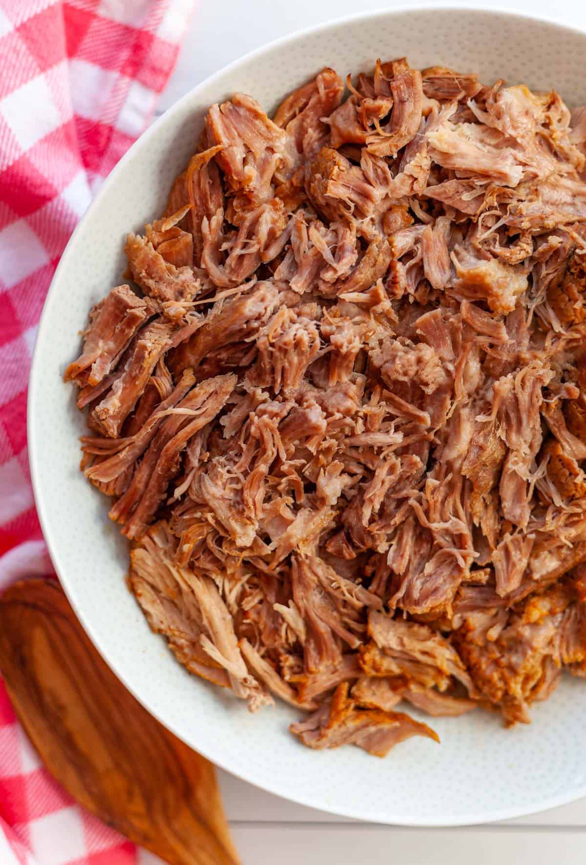 a bowl of shredded pork