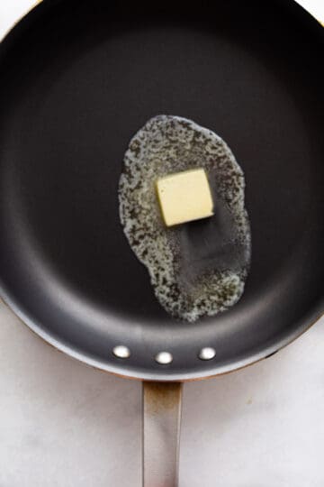 butter melting in a skillet