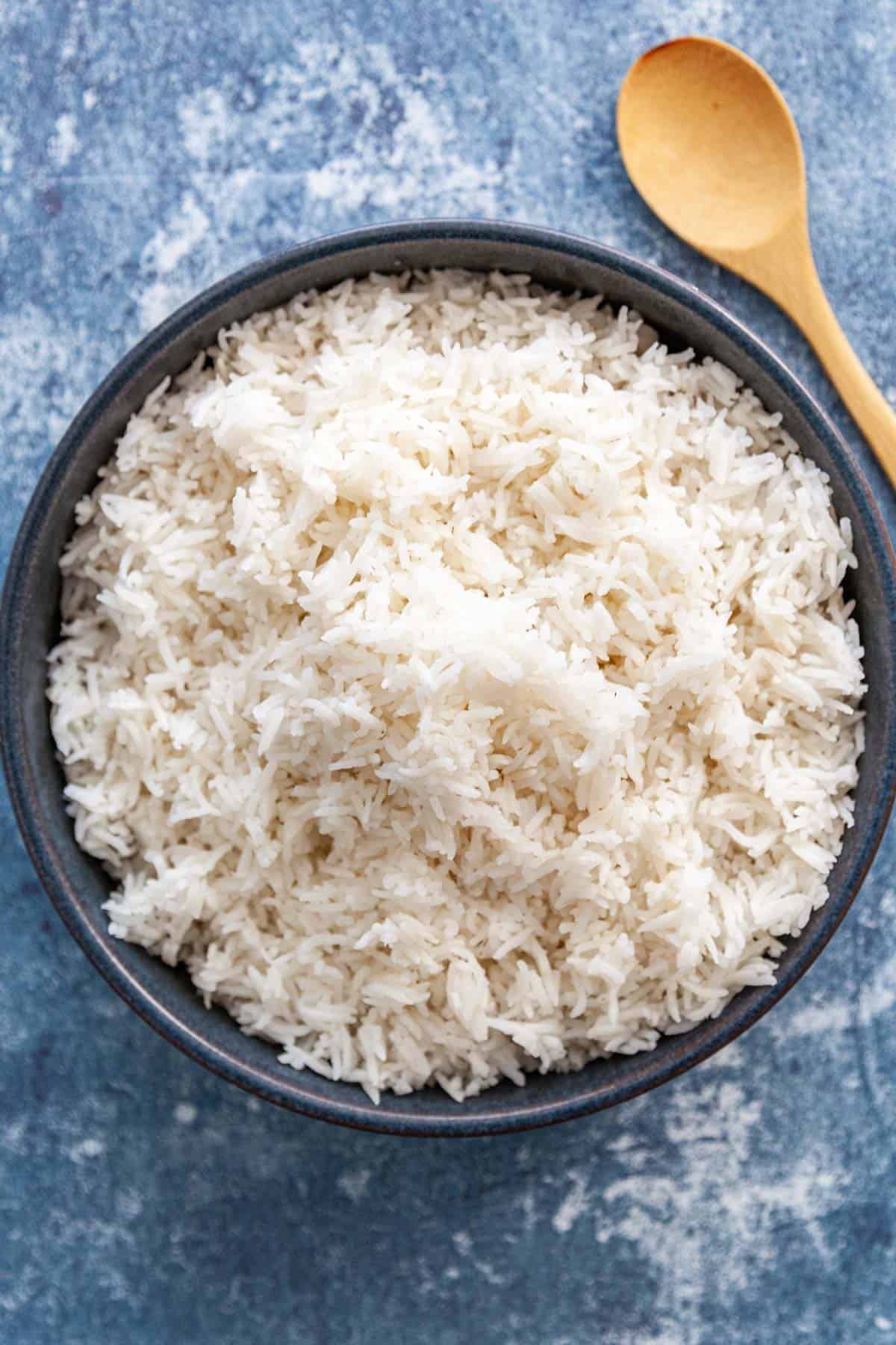 a bowl of cooked basmati rice