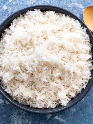 a bowl of cooked basmati rice