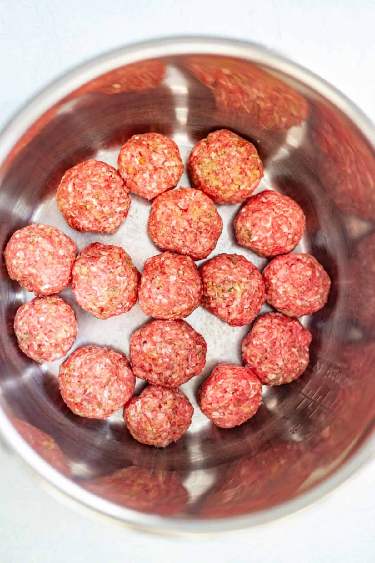 raw meatballs in an Instant Pot