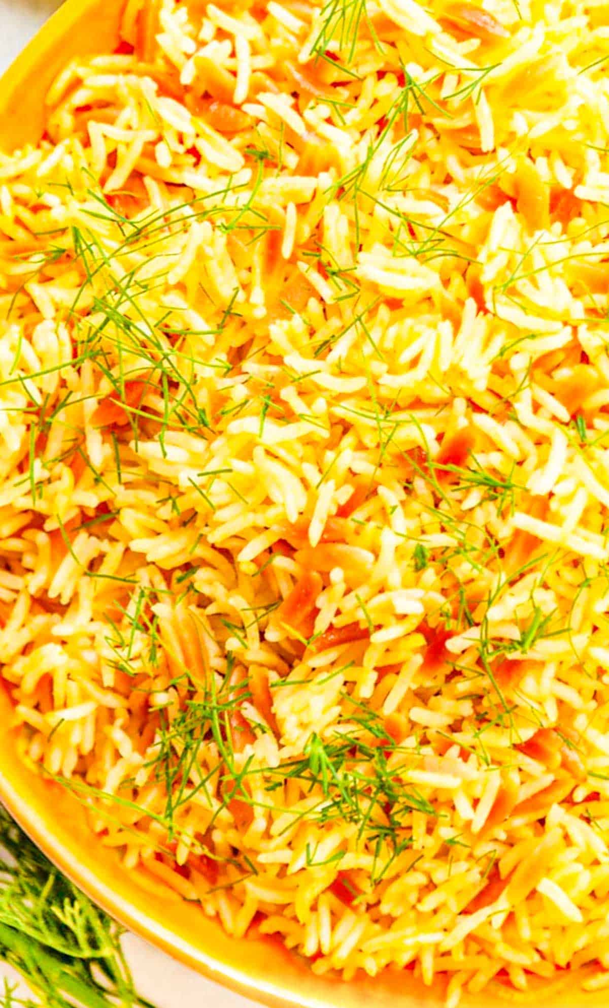 a close-up photo of orzo and rice cooked together