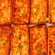 Slabs of broiled tofu