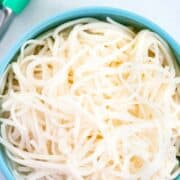 A bowl of rice noodles
